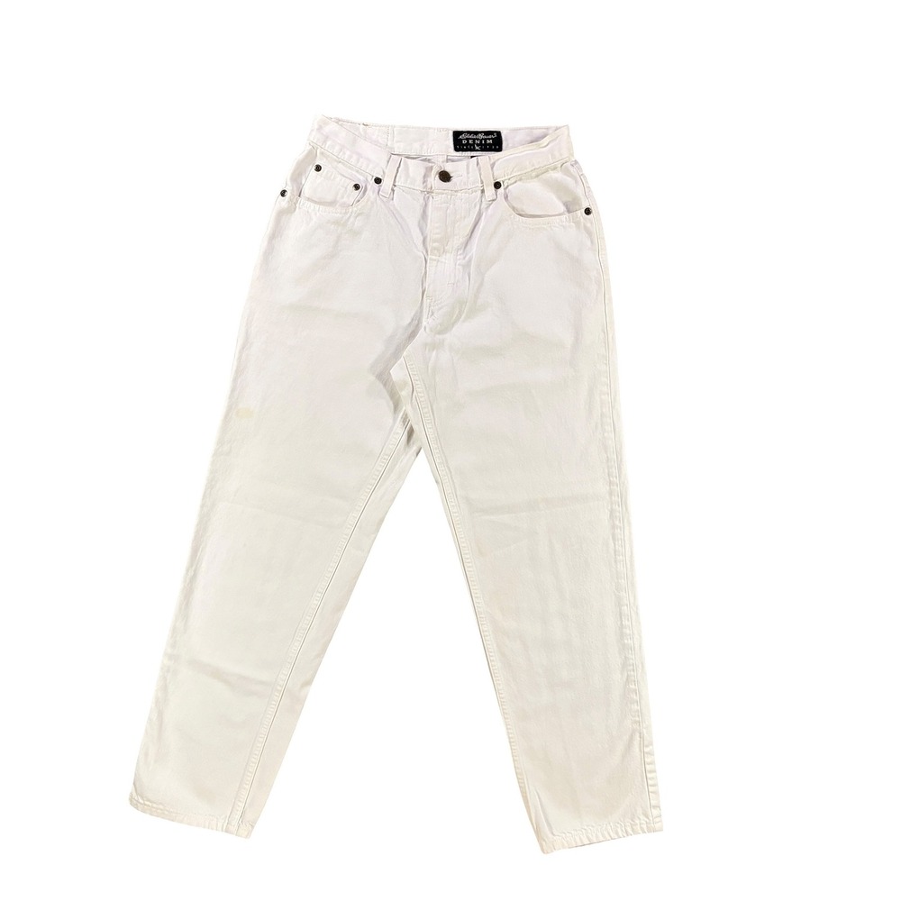 Eddie Bauer Vintage 90s White Denim High Waisted Tapered Leg Jeans Womens 6P